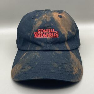 Netflix TV Stranger Things Upside Down Logo Baseball Cap Bleached Grunge